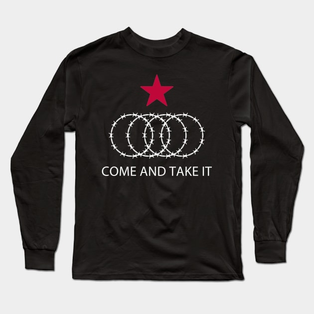 Texas Razor Wire Come And Take It Long Sleeve T-Shirt by Zimmermanr Liame